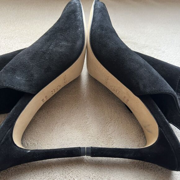 Via Spiga Teresa Black Suede Slingback Heeled Sandals Women 9 M Open Toe Classic - Picture 5 of 16